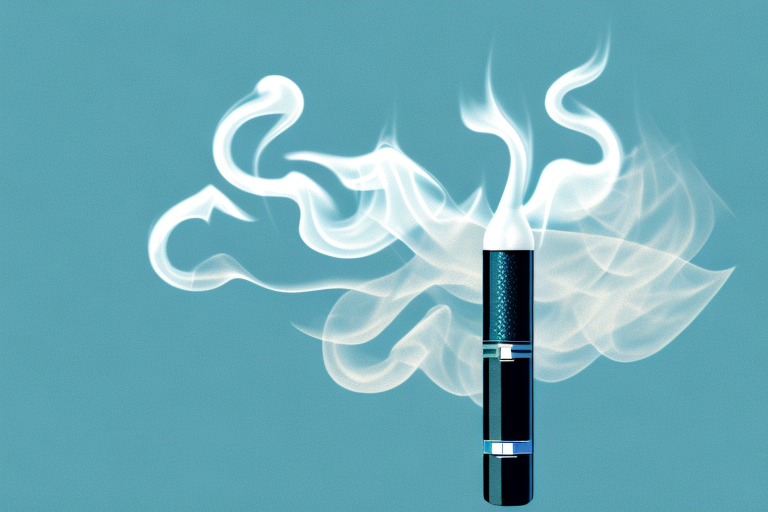 A vape pen with smoke rising from it
